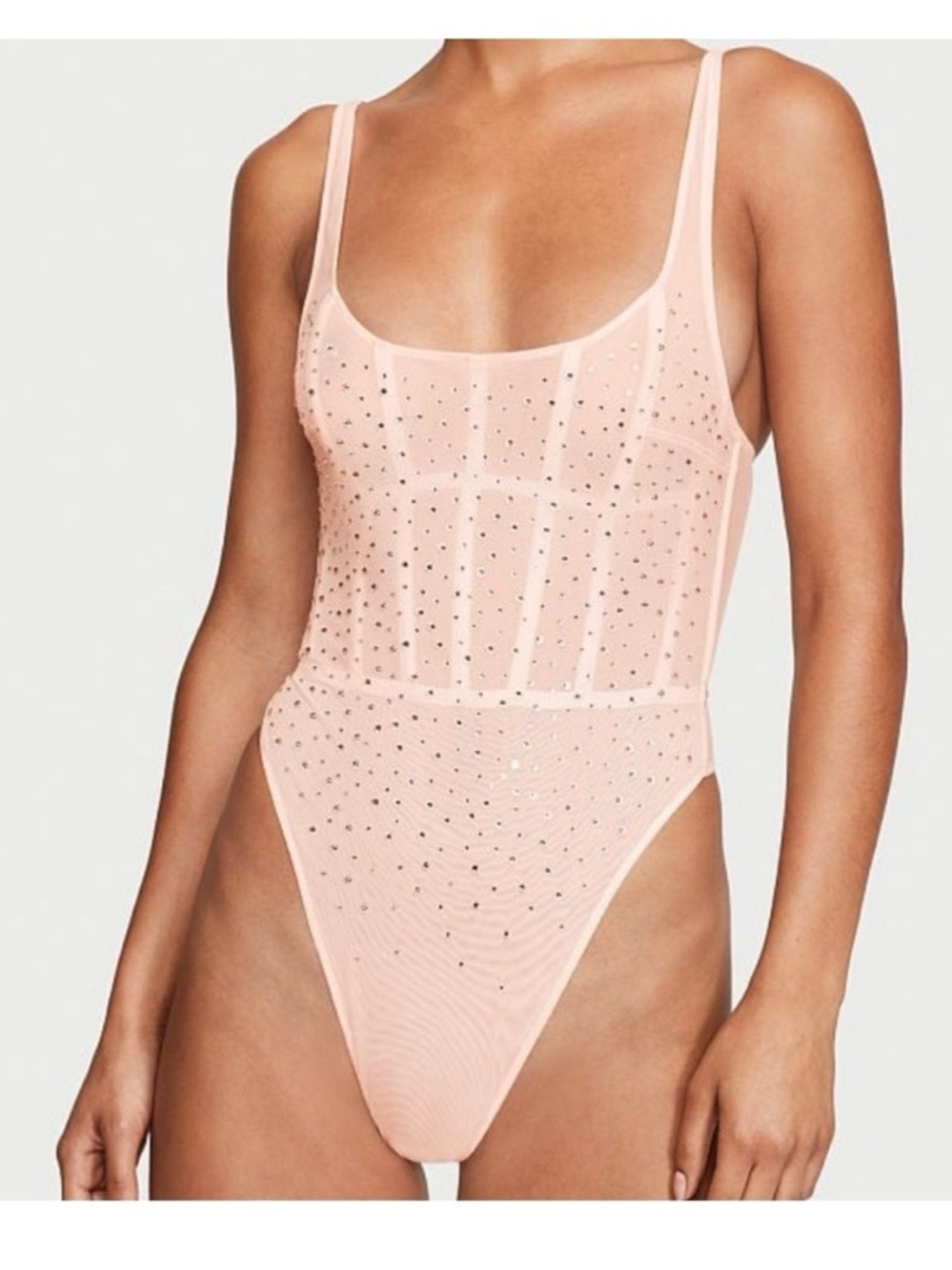 Victoria's secret Very Sexy Sugar Coated Rhinestone Wicked Corset Teddy Bodysuit